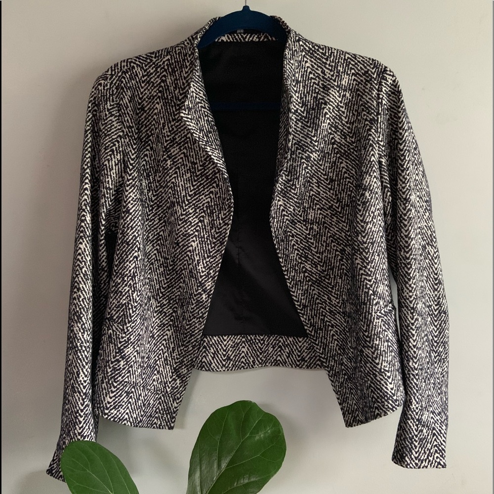 Jarbo Navy & White Chevron Blazer